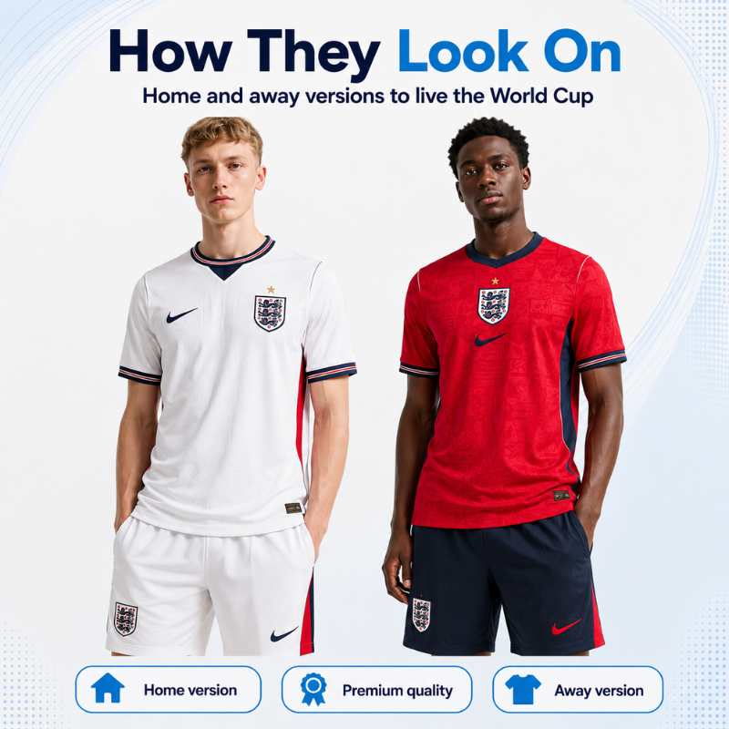England 2026 Football Shirt Combo (Home + Away)